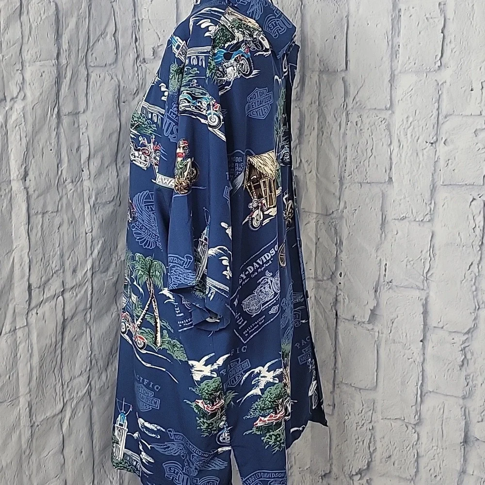 Harley-Davidson Blue‎ Casual Button Down Shirt - Picture 7 of 14